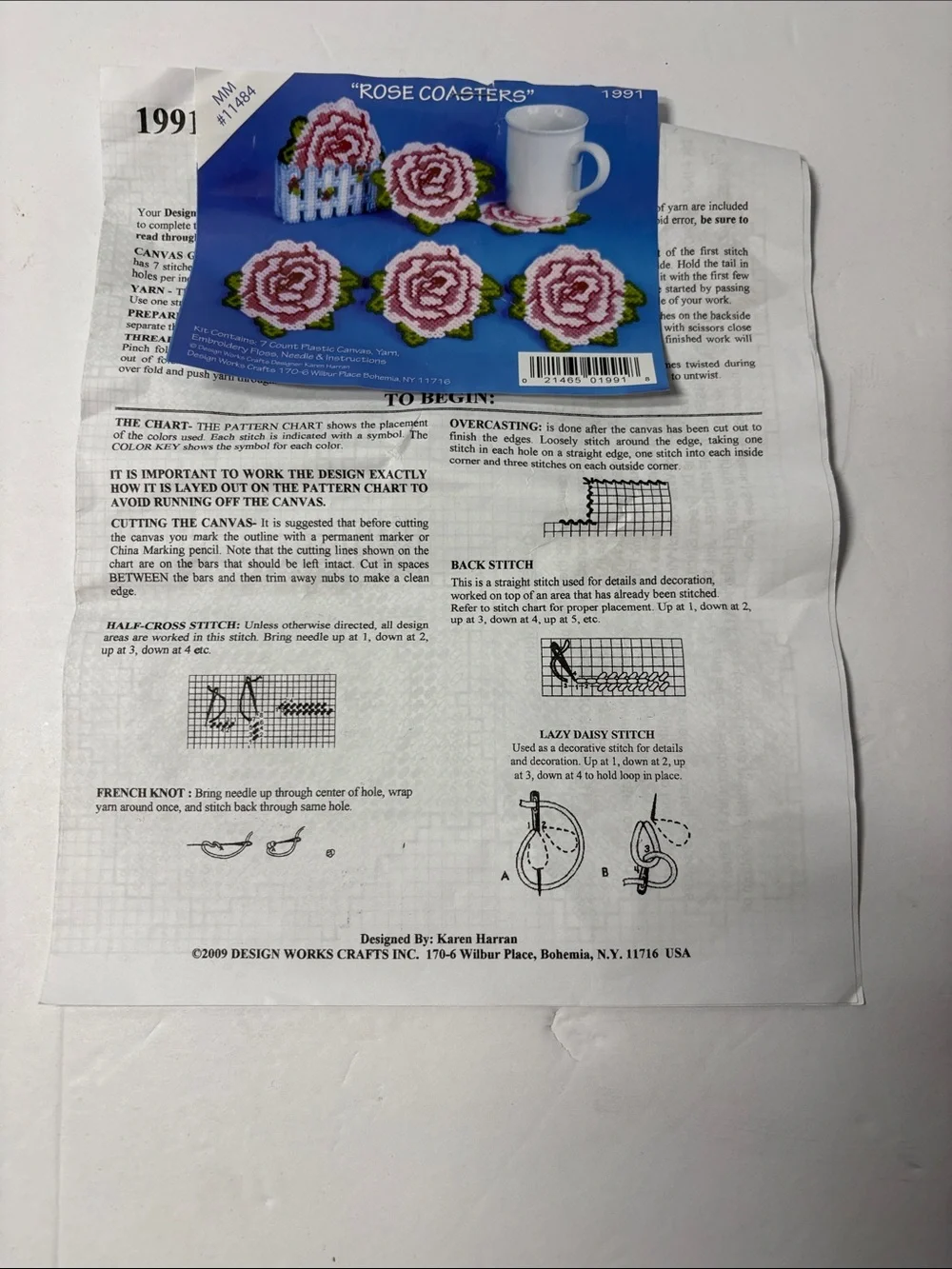 Rose Coasters Needlework Plastic Canvas Kit